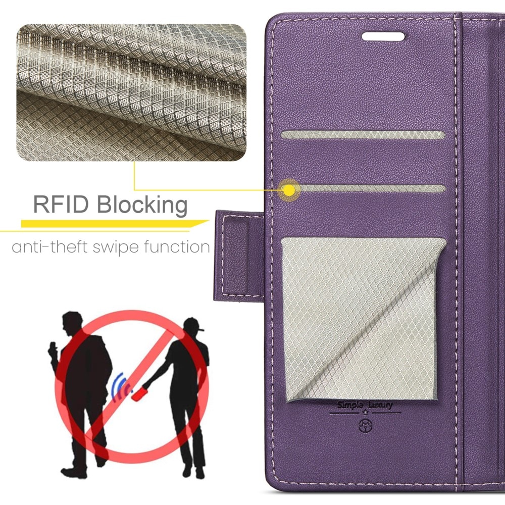 RFID blocking Slim Bookcover Hoesje Samsung Galaxy A56 Paars