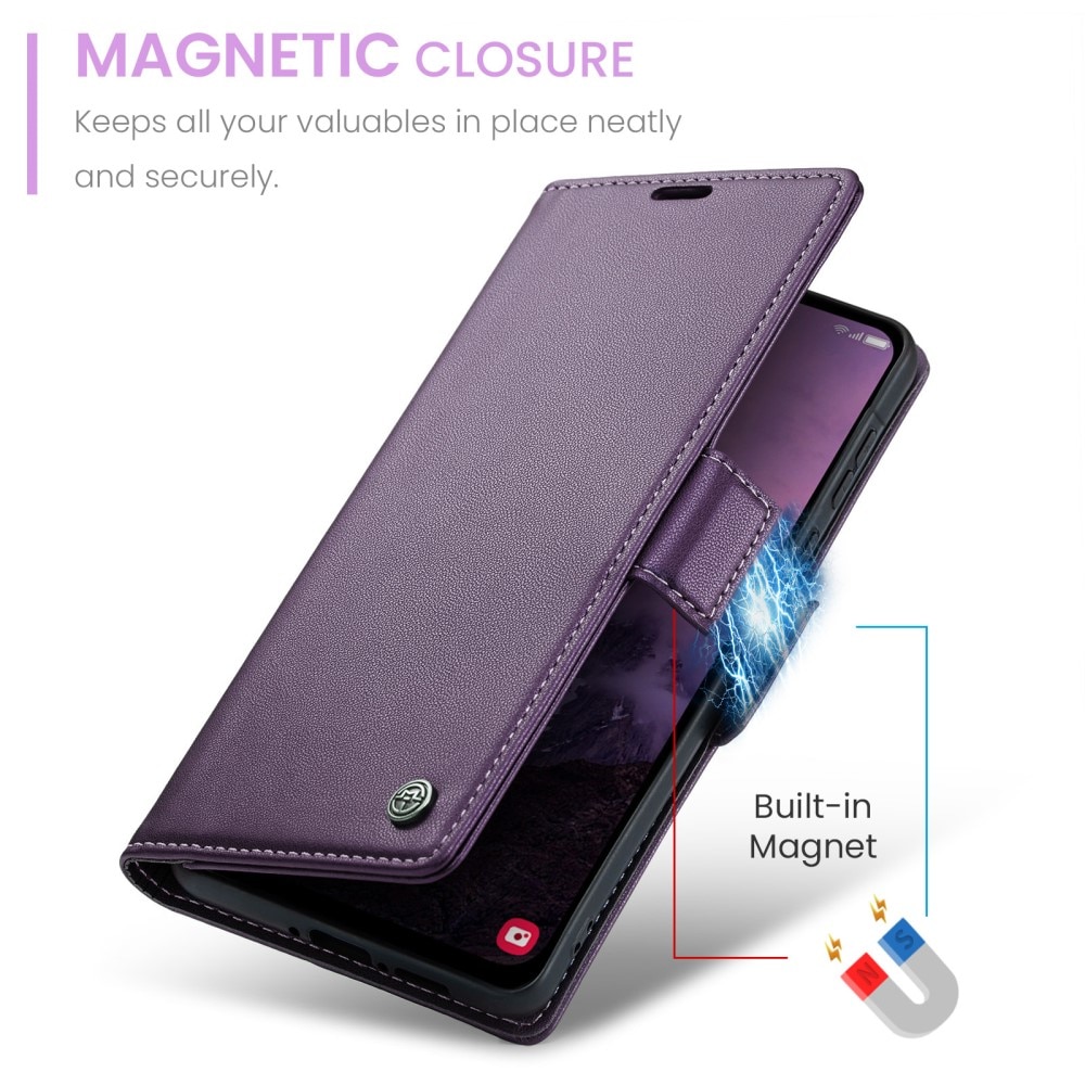 RFID blocking Slim Bookcover Hoesje Samsung Galaxy A56 Paars