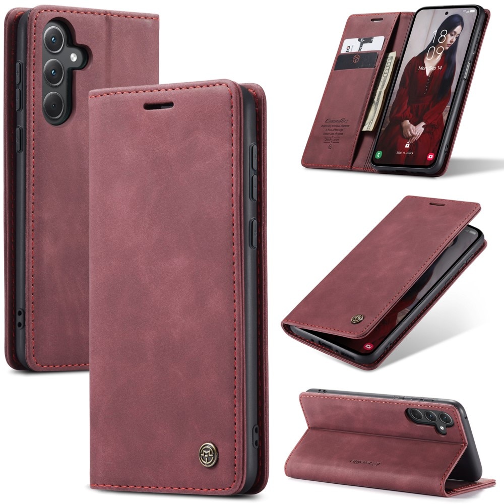 Slim Bookcover Hoesje Samsung Galaxy A36 Rood