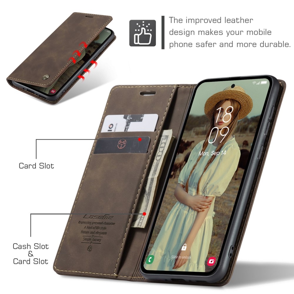 Slim Bookcover Hoesje Samsung Galaxy A36 Bruin