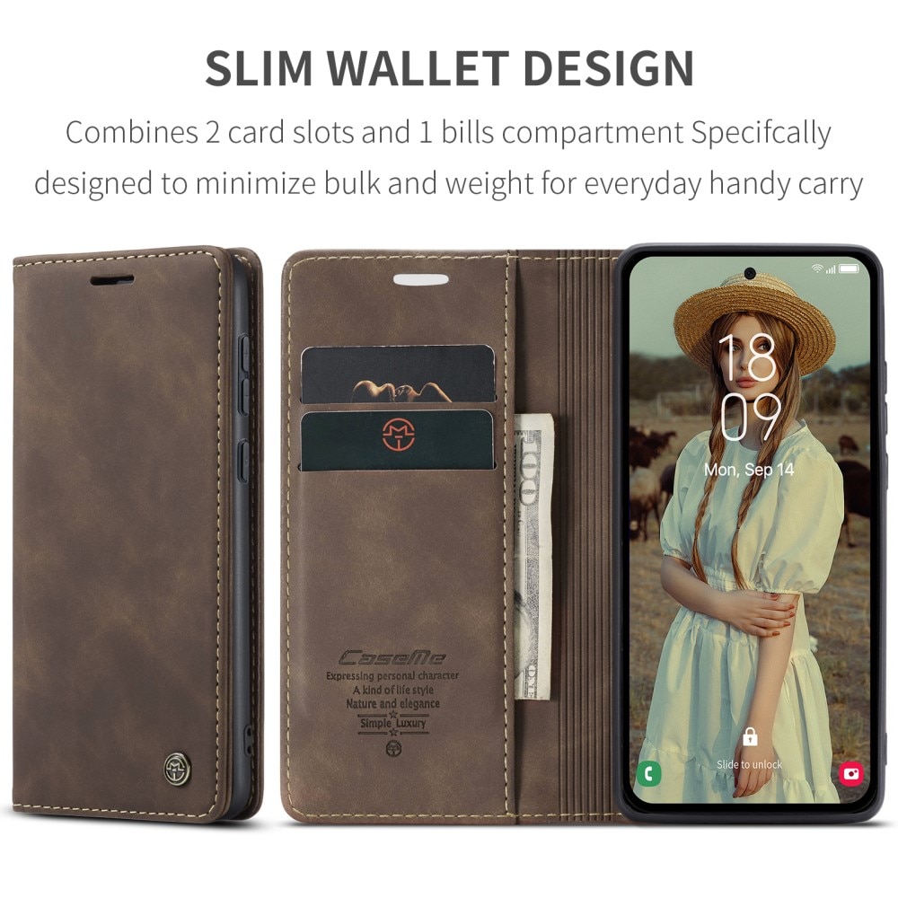 Slim Bookcover Hoesje Samsung Galaxy A36 Bruin