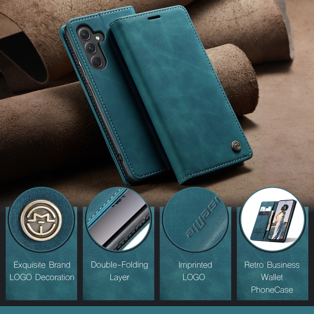 Slim Bookcover Hoesje Samsung Galaxy A36 Blauw