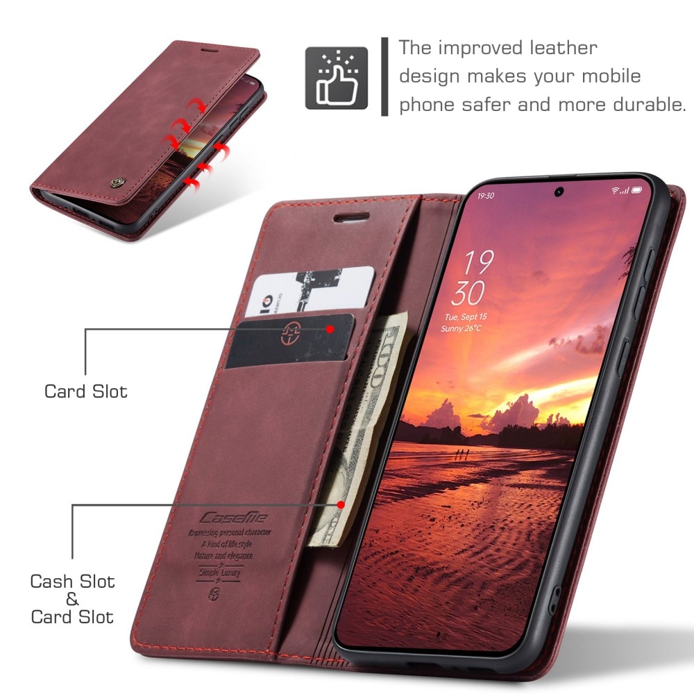 Slim Bookcover Hoesje  OnePlus 13 Rood