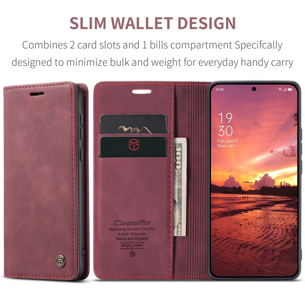 Slim Bookcover Hoesje  OnePlus 13 Rood