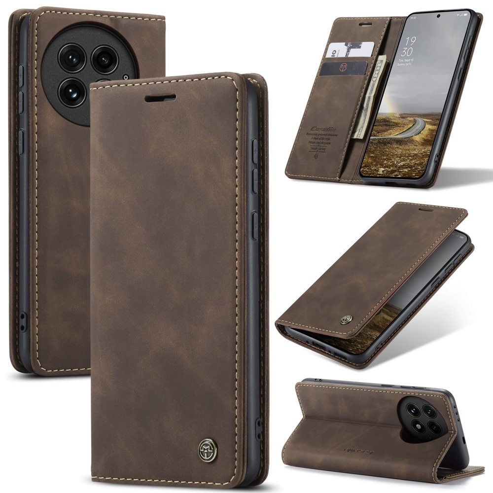 Slim Bookcover Hoesje  OnePlus 13 Bruin