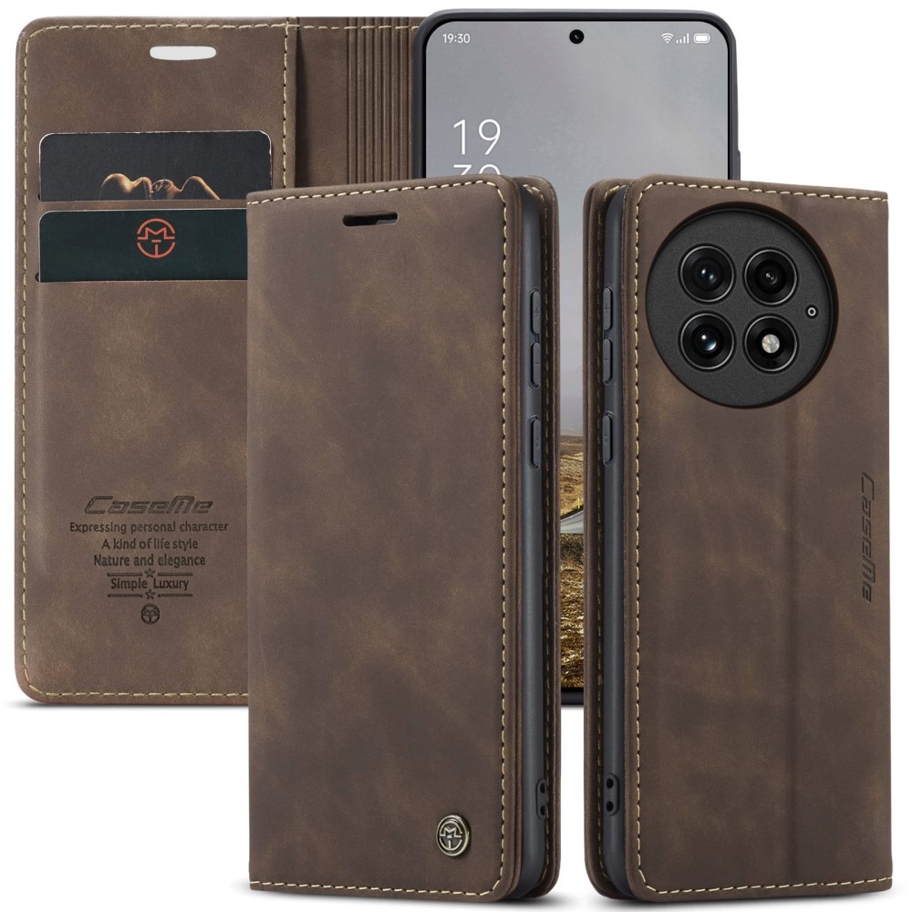 Slim Bookcover Hoesje  OnePlus 13 Bruin