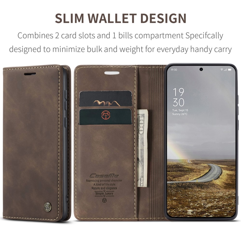 Slim Bookcover Hoesje  OnePlus 13 Bruin