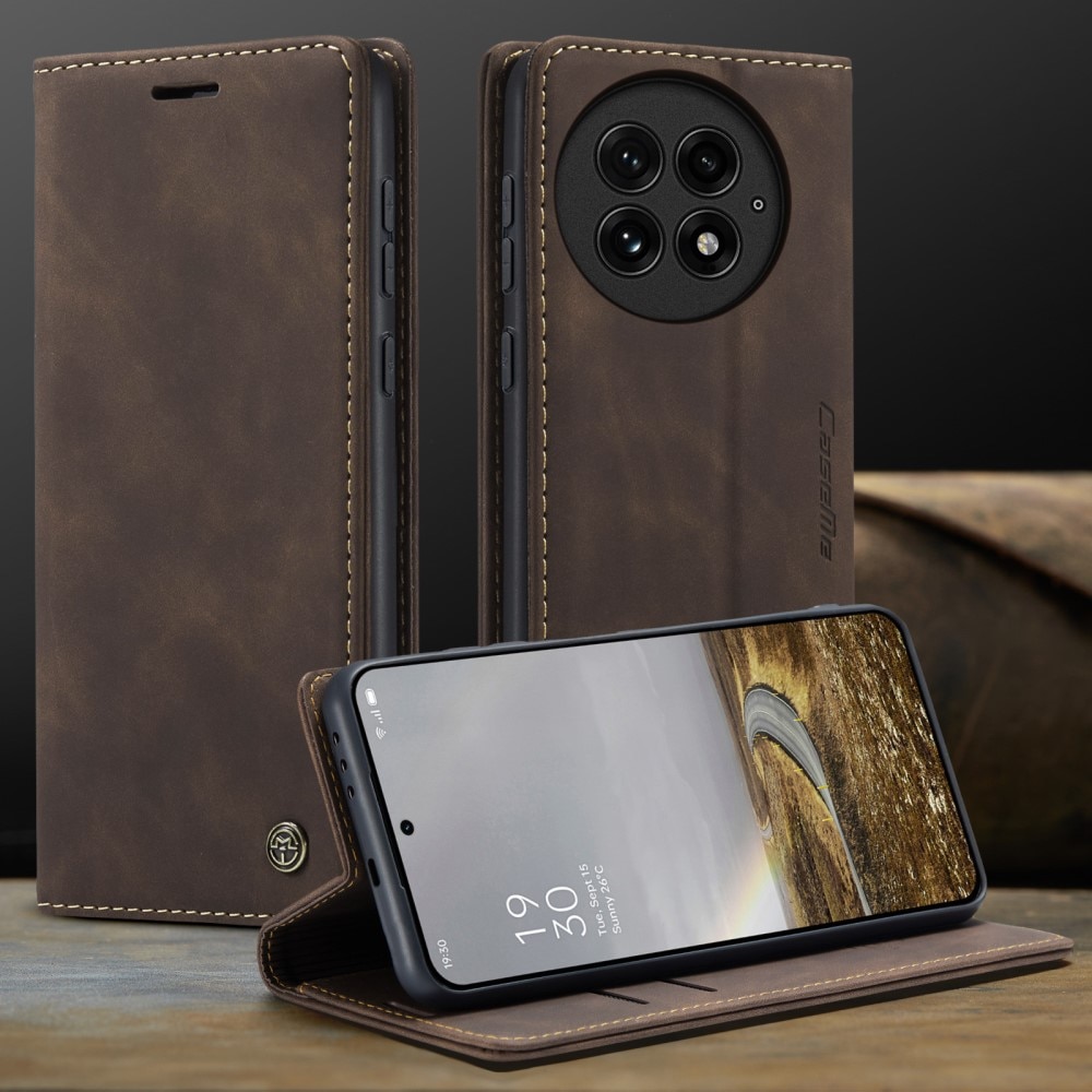 Slim Bookcover Hoesje  OnePlus 13 Bruin