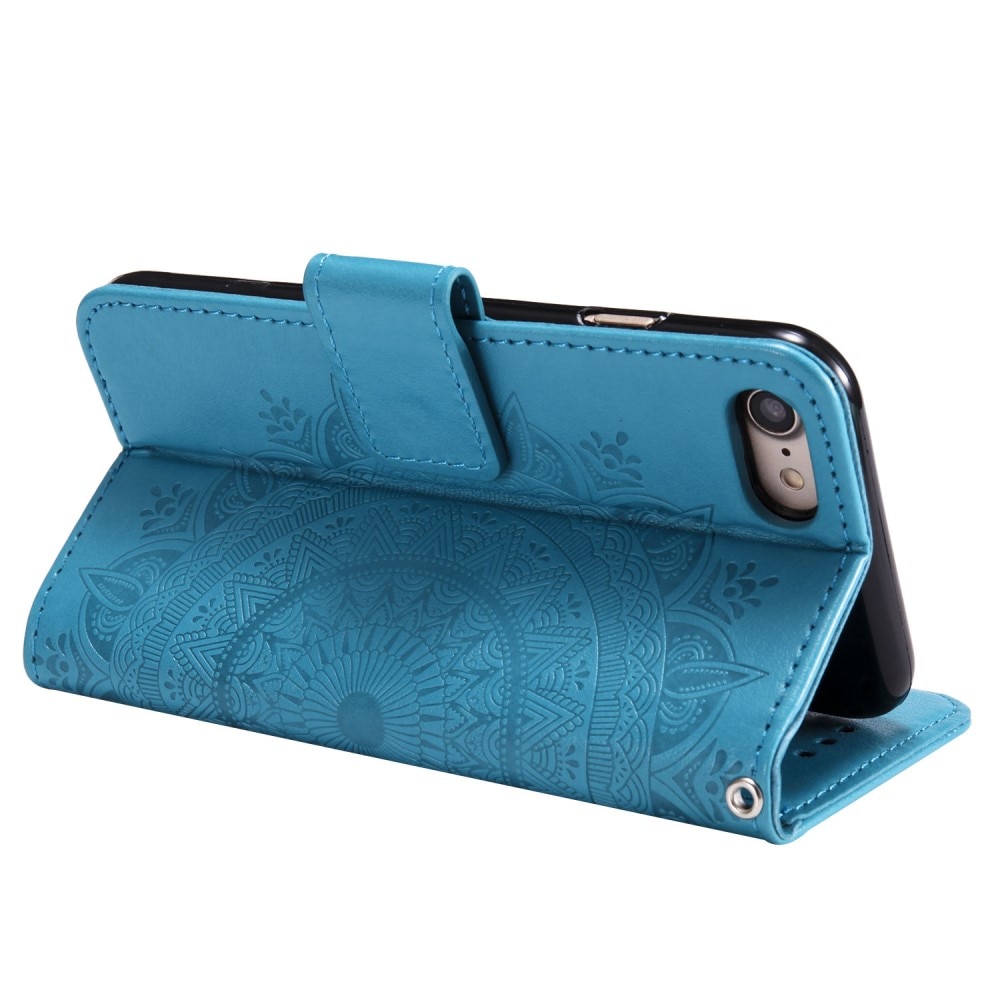 iPhone 16e Leren Mandalahoesje Blauw