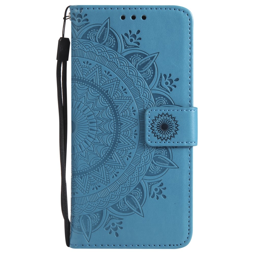 iPhone 16e Leren Mandalahoesje Blauw