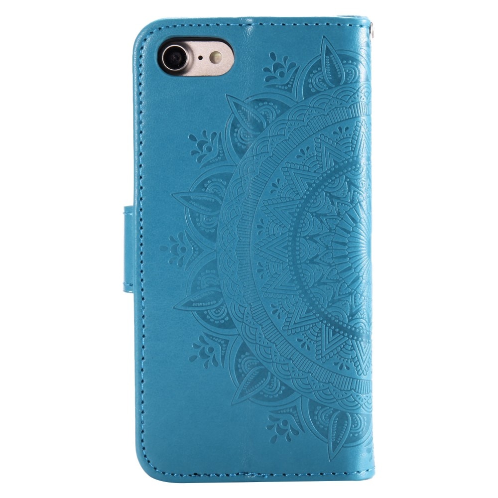 iPhone 16e Leren Mandalahoesje Blauw