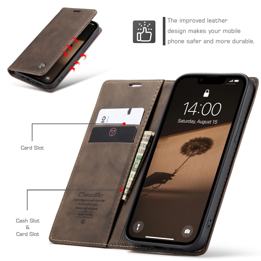 Slim Bookcover Hoesje iPhone 16e Bruin