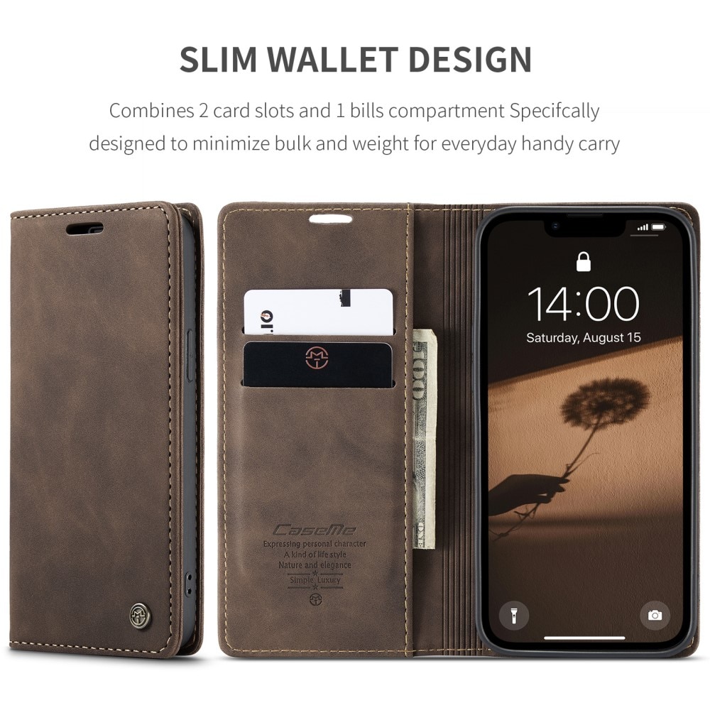 Slim Bookcover Hoesje iPhone 16e Bruin