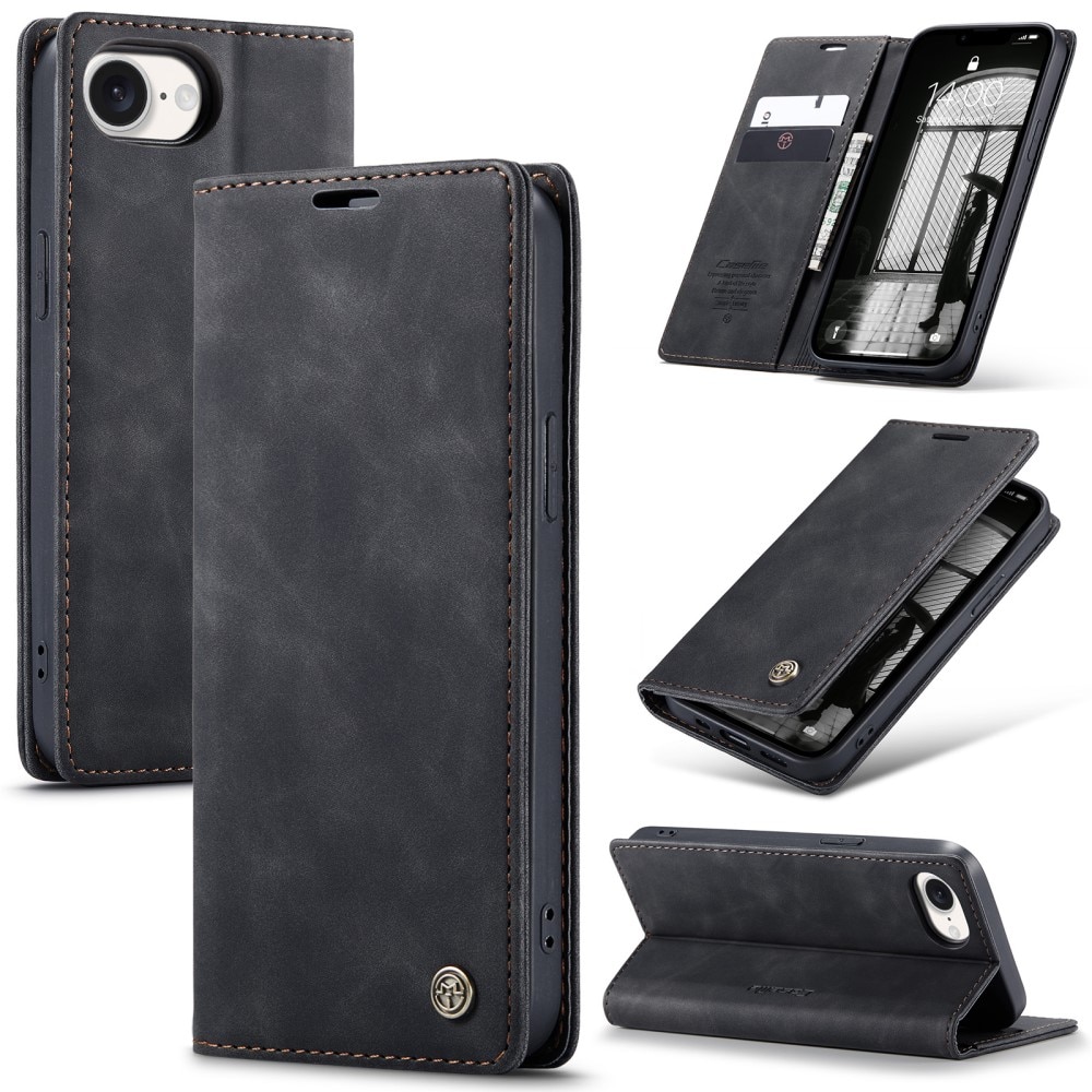 Slim Bookcover Hoesje iPhone 16e Zwart