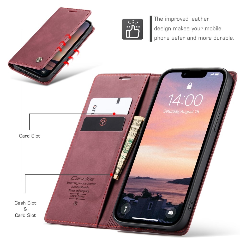 Slim Bookcover Hoesje iPhone 16e Rood