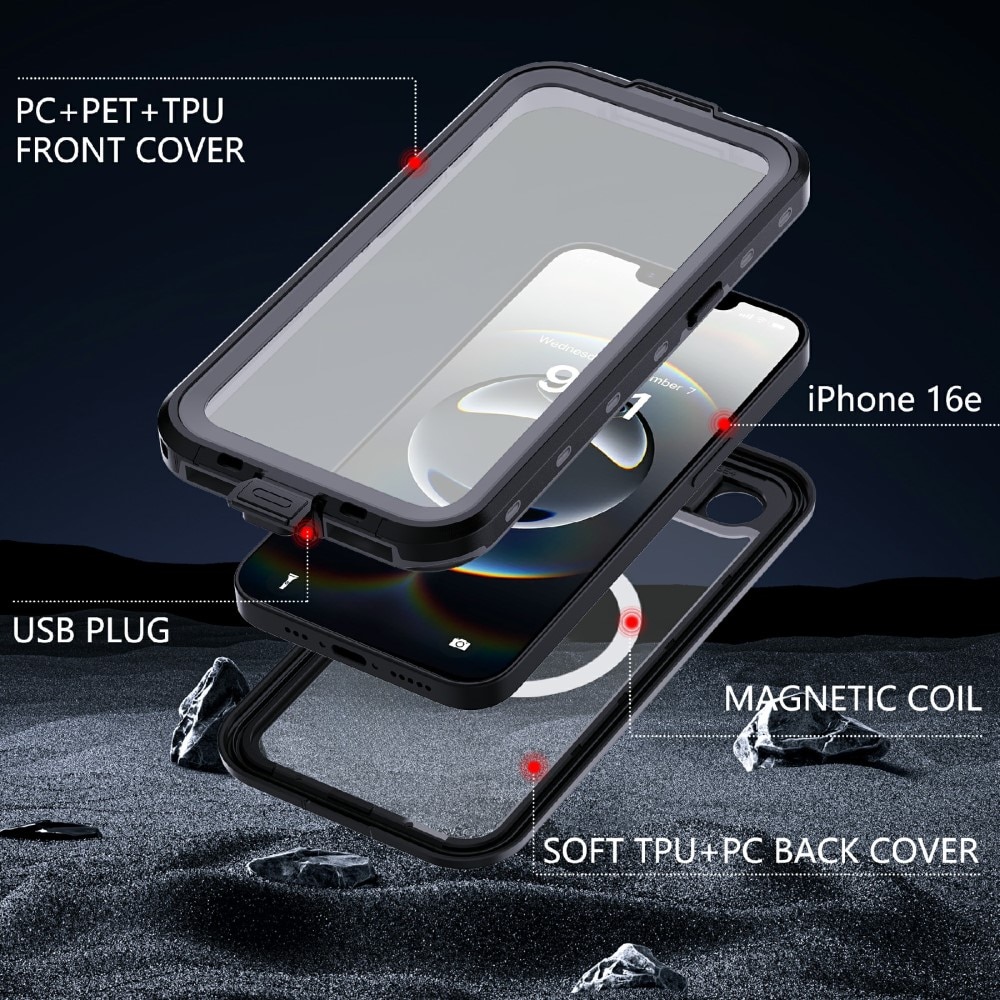 iPhone 16e Waterdichte Case MagSafe transparant