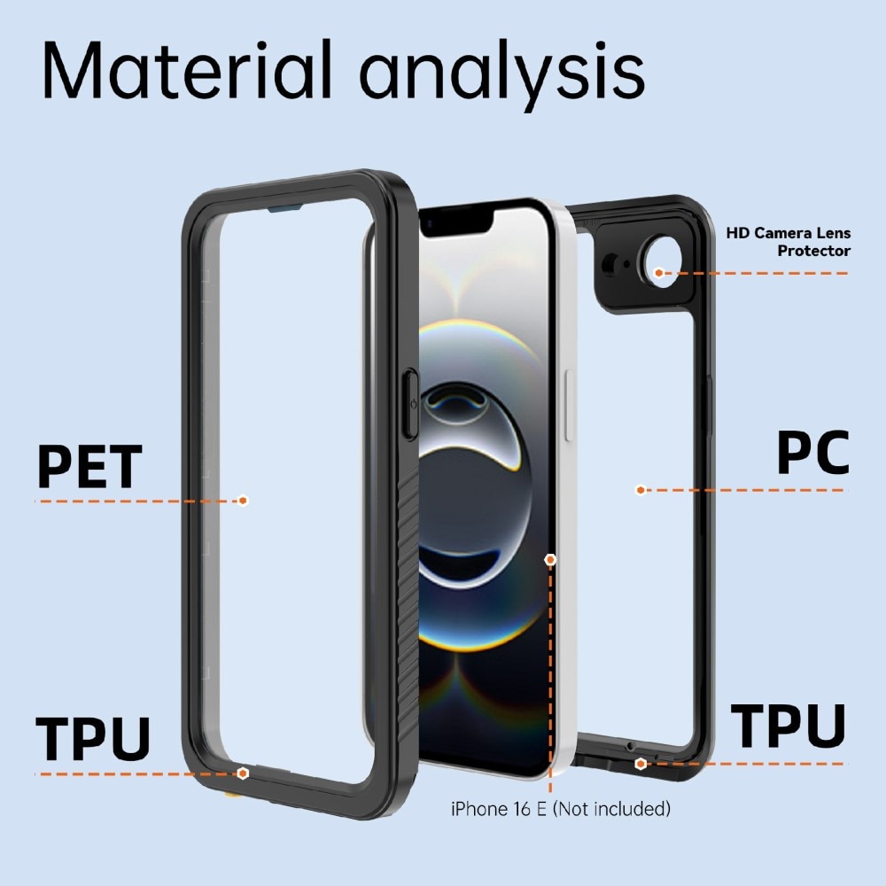 iPhone 16e Waterdichte Case transparant