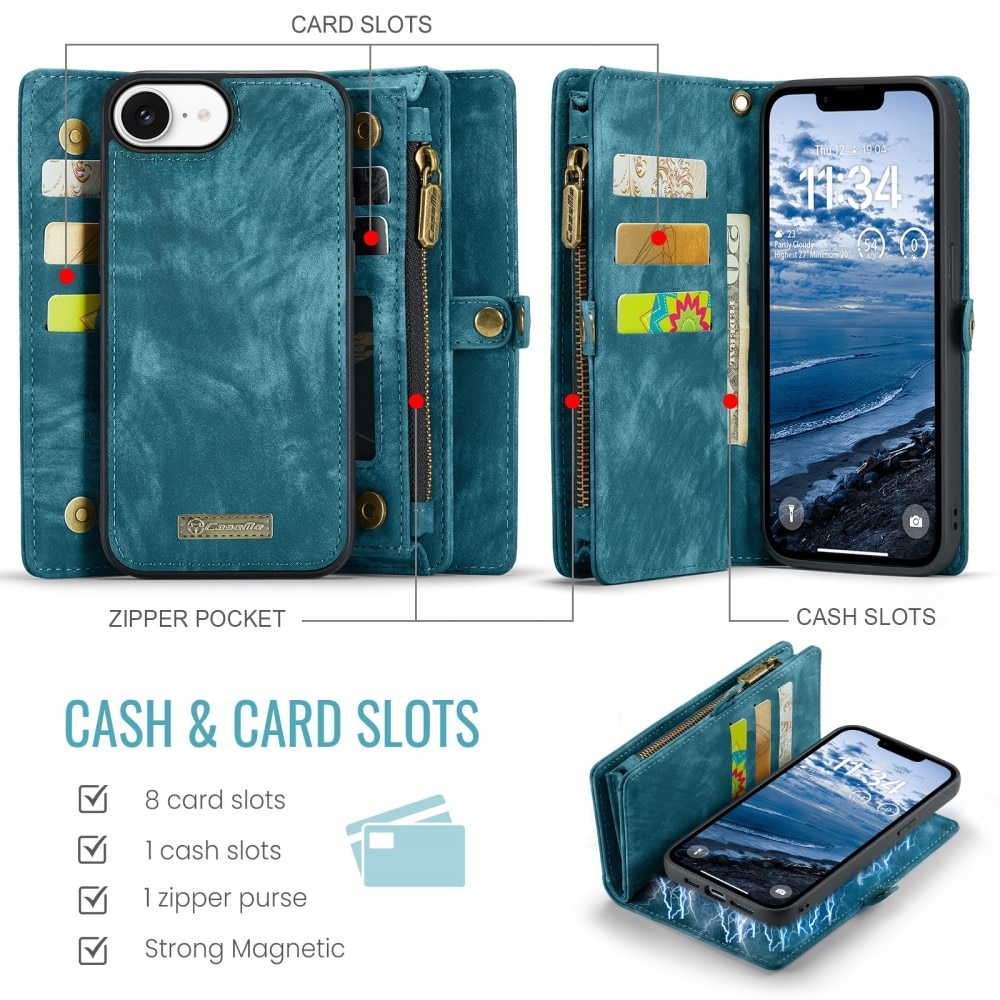 Multi-slot Hoesje iPhone 16e Blauw