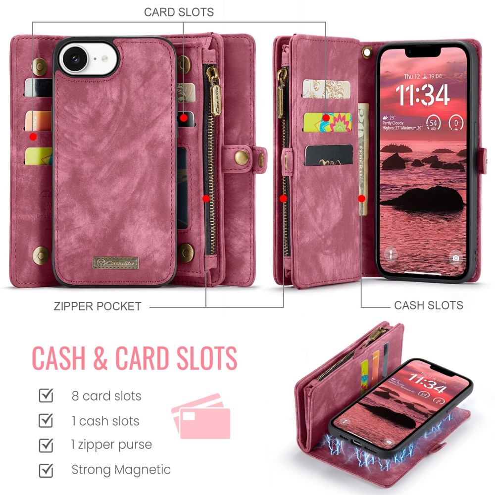 Multi-slot Hoesje iPhone 16e Rood