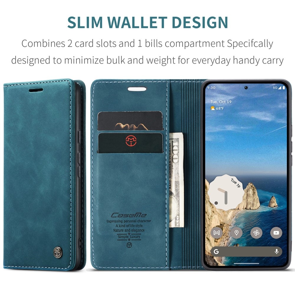 Slim Bookcover Hoesje Google Pixel 9a Blauw