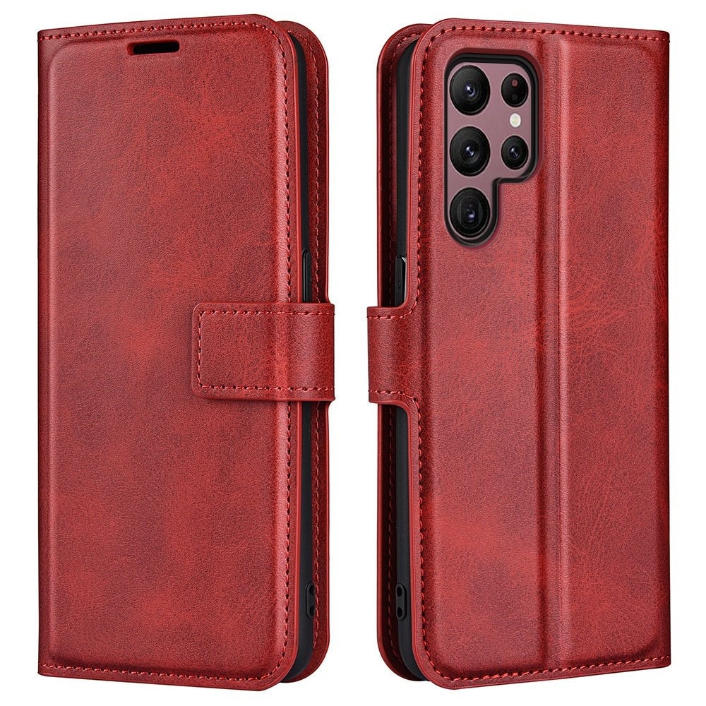 Samsung Galaxy S23 Ultra Leather Wallet Red