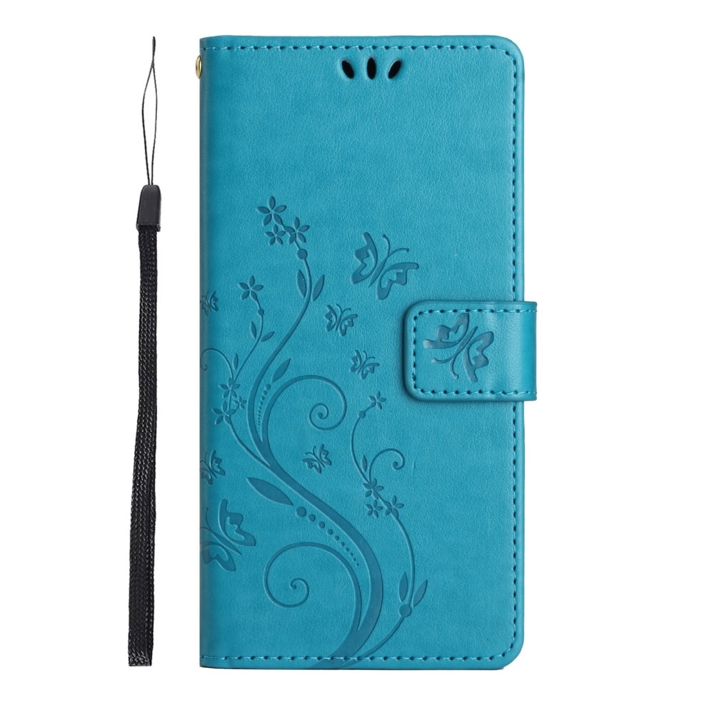 Samsung Galaxy S23 Leren vlinderhoesje blauw