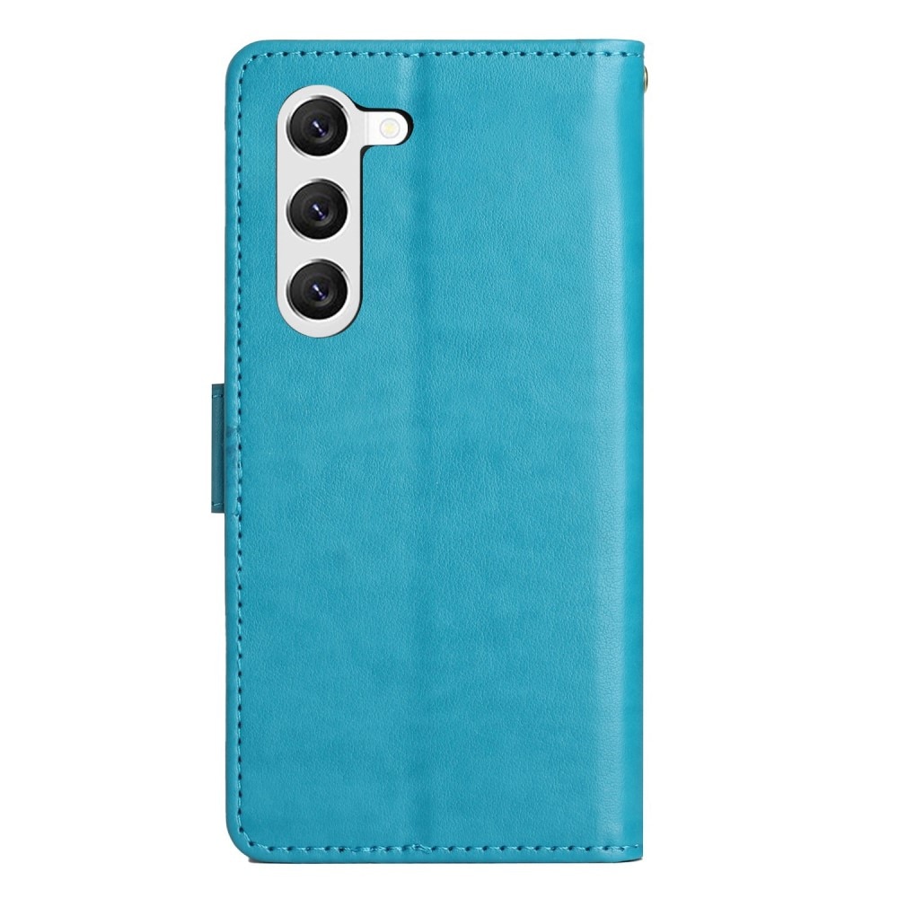 Samsung Galaxy S23 Leren vlinderhoesje blauw