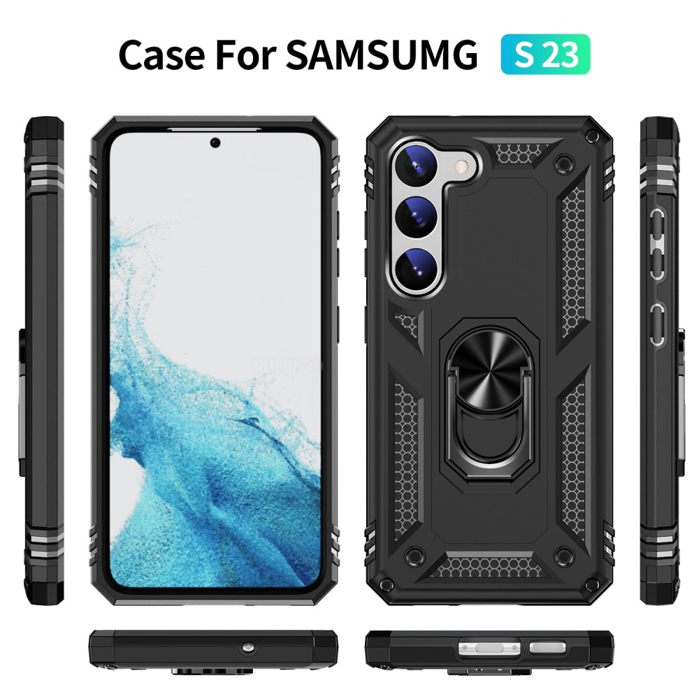 Samsung Galaxy S23 Hybridcase Tech Ring zwart