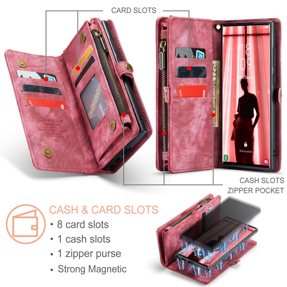 Multi-slot Hoesje Samsung Galaxy S23 Ultra rood