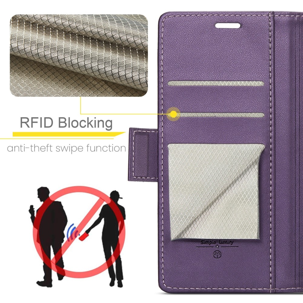 RFID blocking Slim Bookcover Hoesje Google Pixel 8 Paars