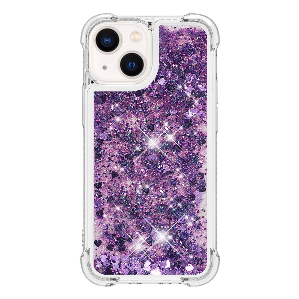 iPhone 15 Glitter Powder TPU Hoesje paars