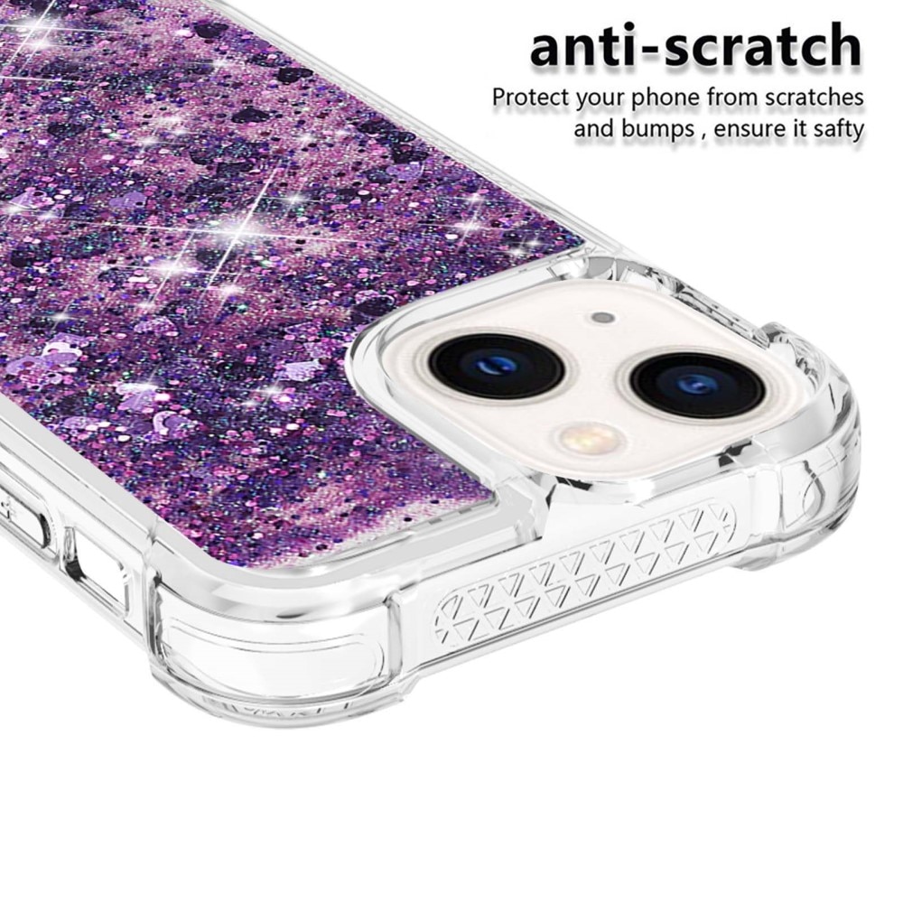 iPhone 15 Glitter Powder TPU Hoesje paars