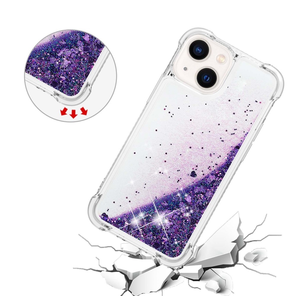 iPhone 15 Glitter Powder TPU Hoesje paars