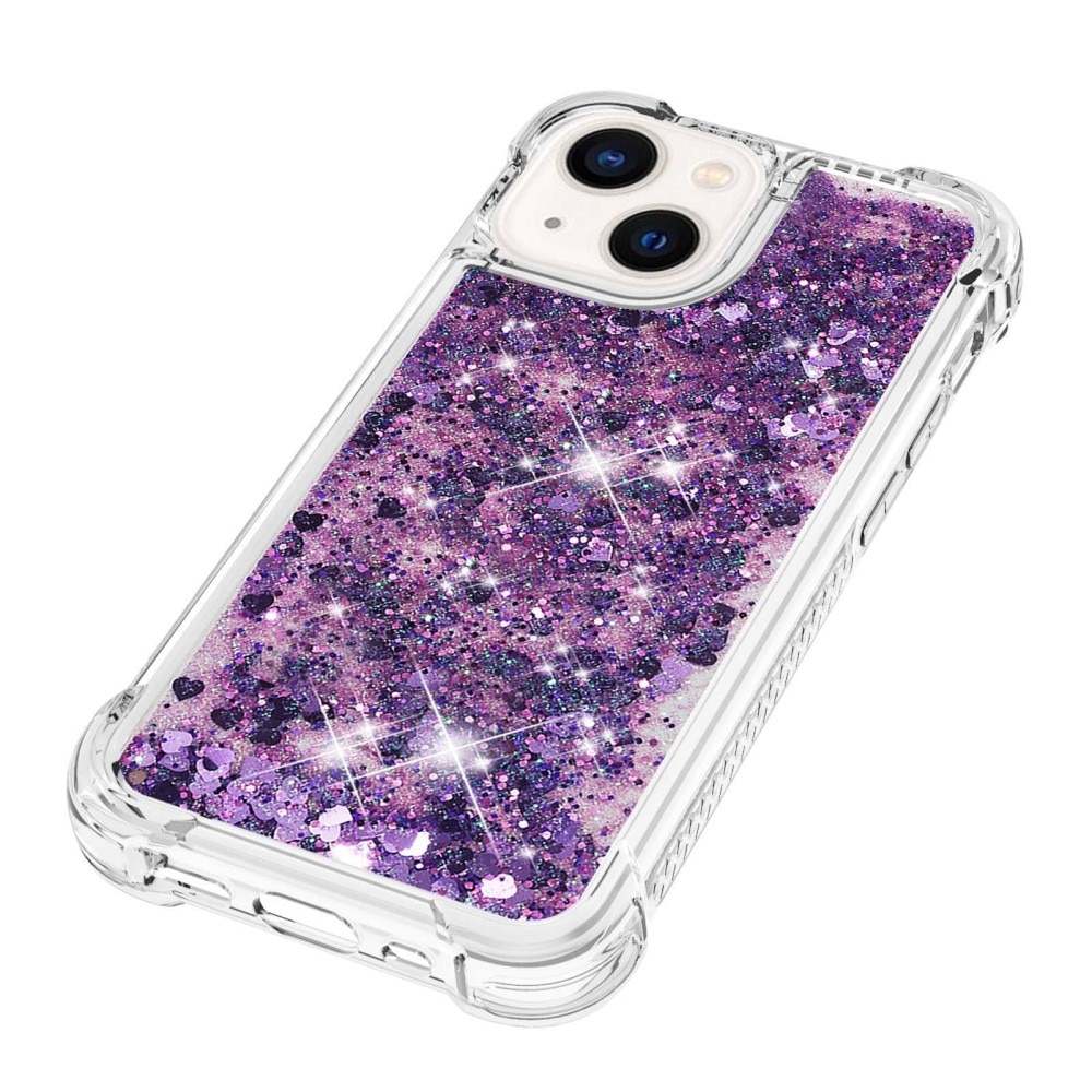 iPhone 15 Glitter Powder TPU Hoesje paars