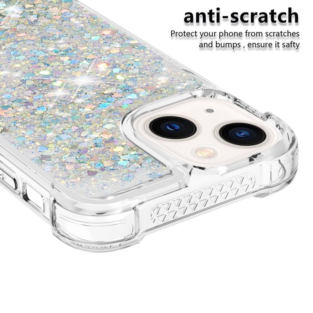 iPhone 15 Glitter Powder TPU Hoesje zilver