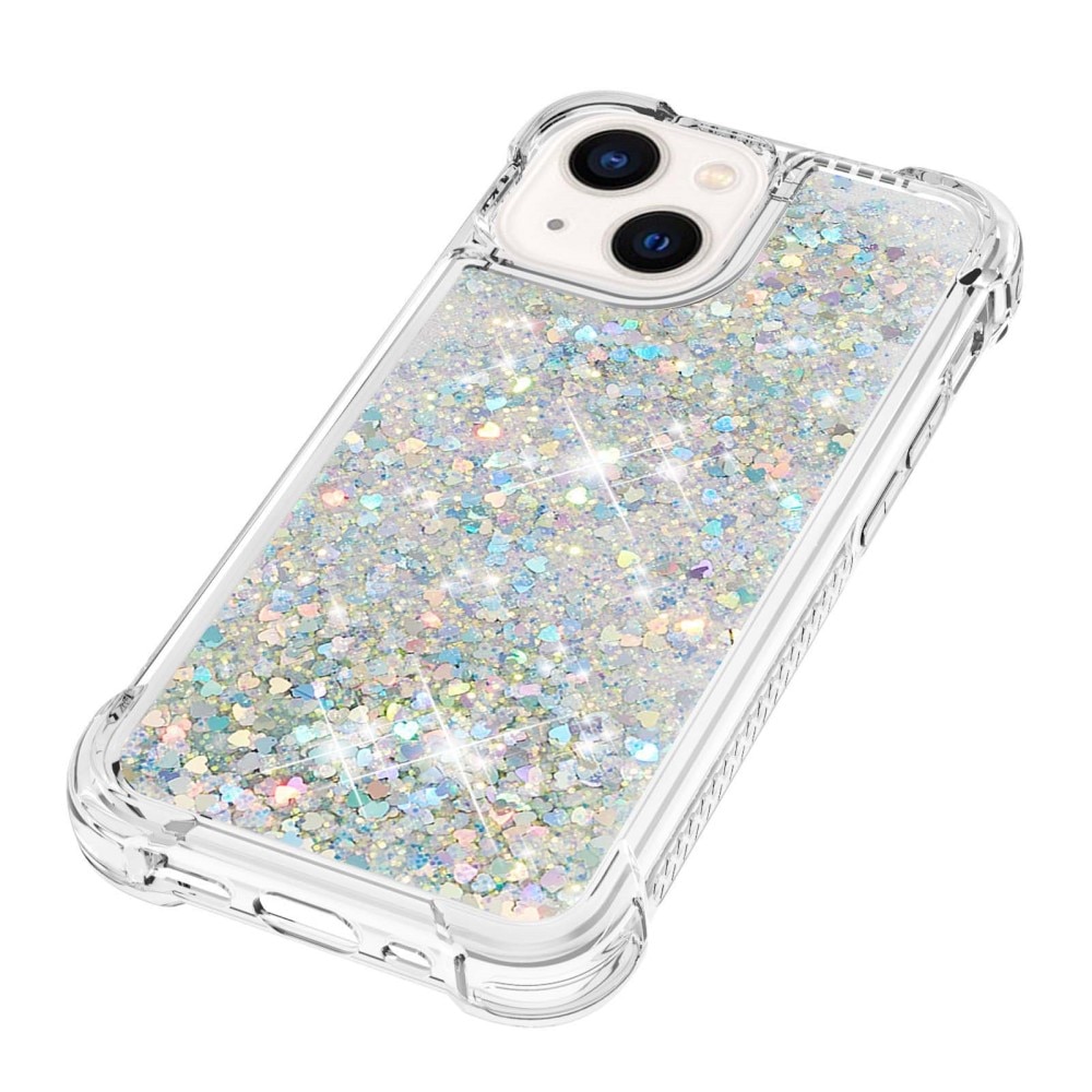 iPhone 15 Glitter Powder TPU Hoesje zilver