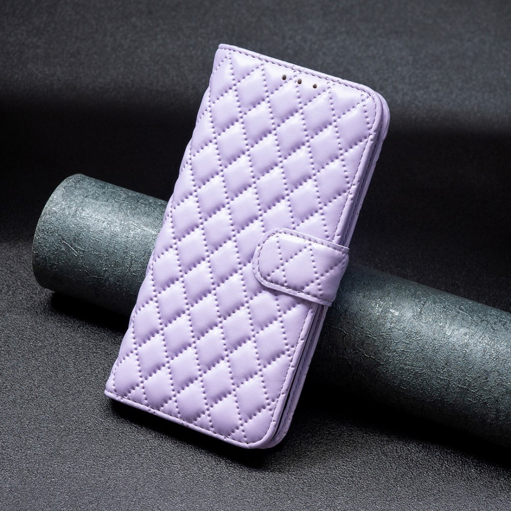 iPhone 15 Portemonnee hoesje Quilted, paars