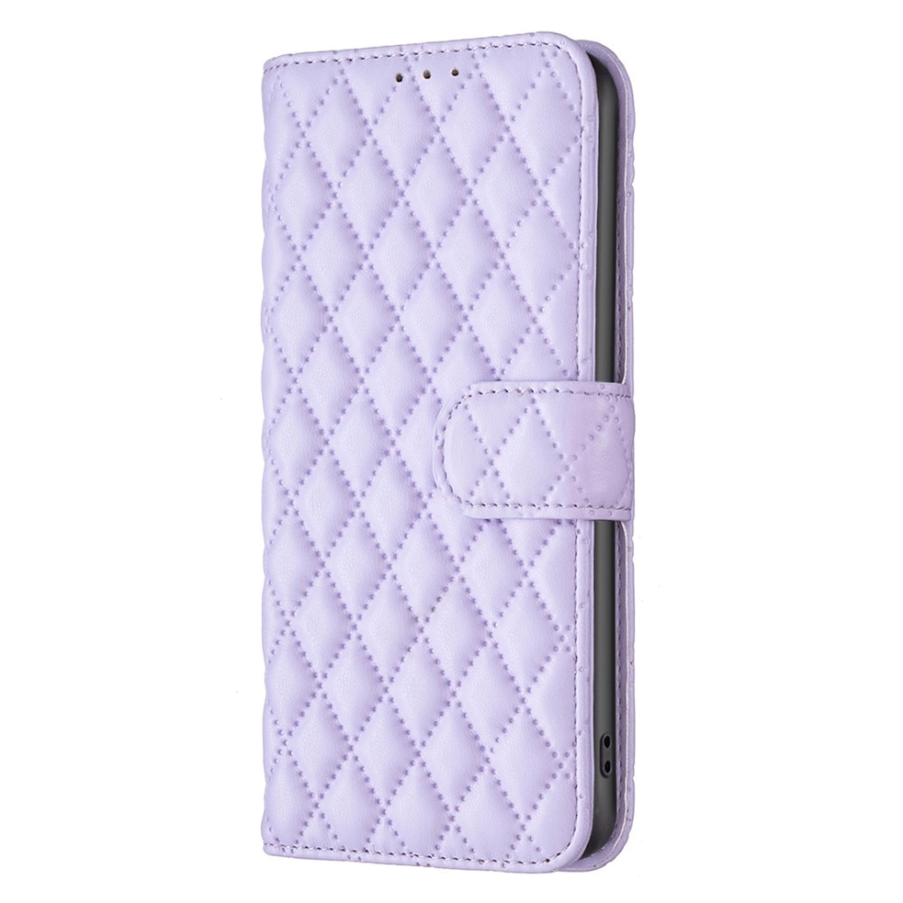 iPhone 15 Portemonnee hoesje Quilted, paars