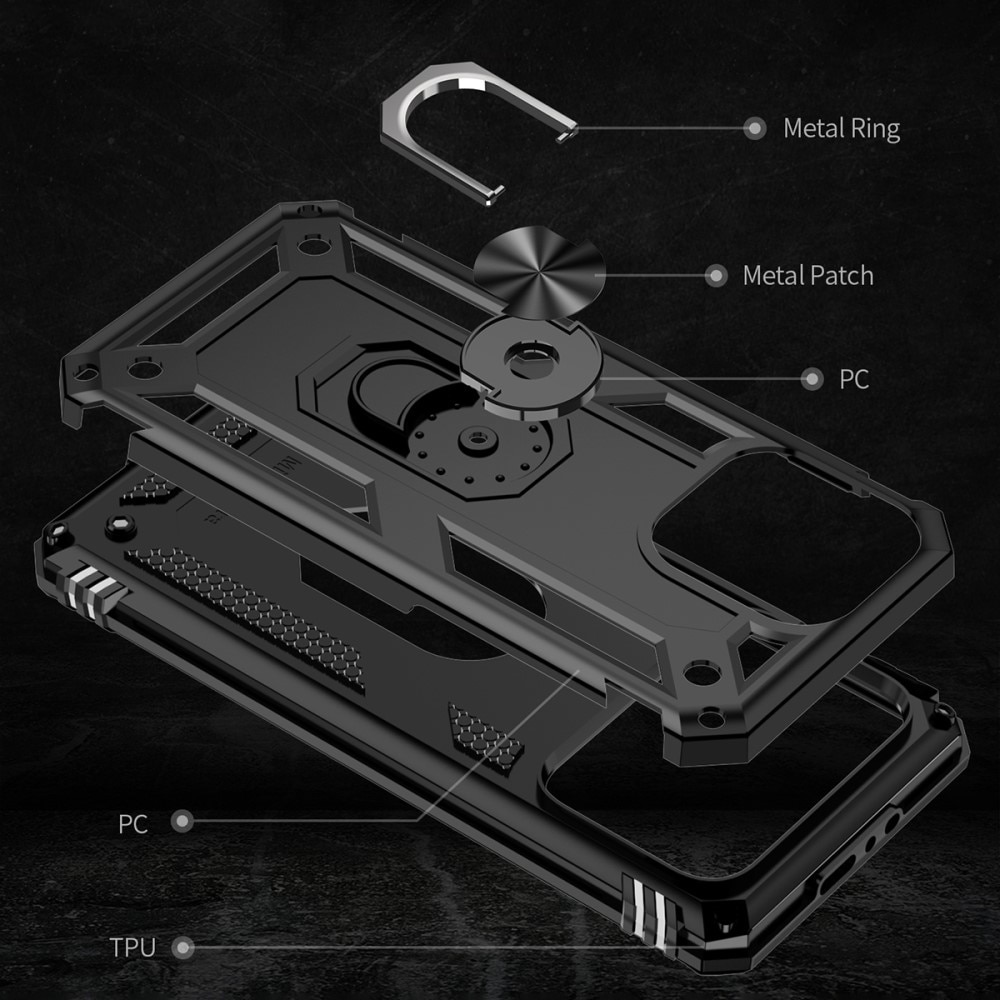 iPhone 15 Pro Hybridcase Tech Ring zwart