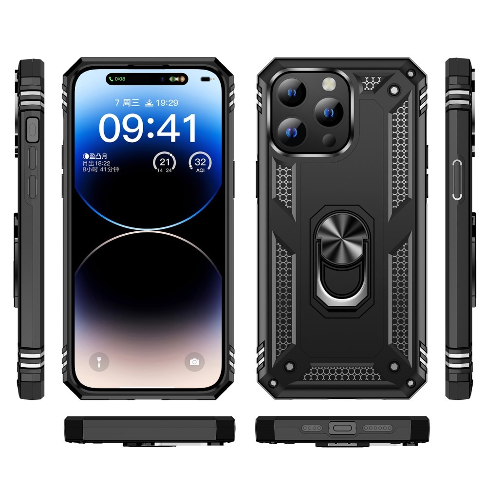 iPhone 15 Pro Max Hybridcase Tech Ring zwart