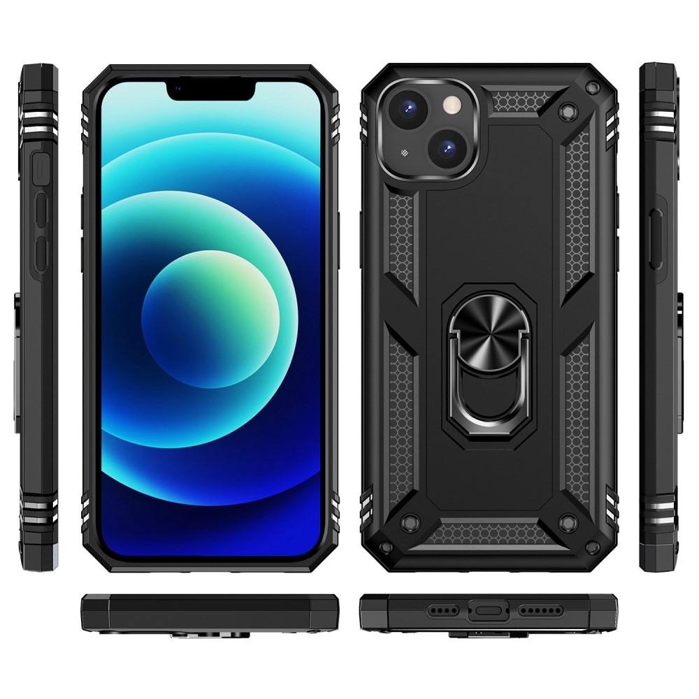 iPhone 15 Hybridcase Tech Ring zwart