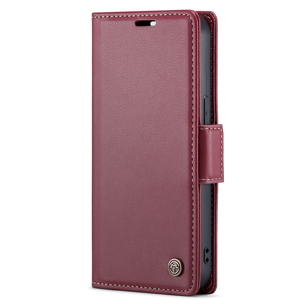 RFID blocking Slim Bookcover Hoesje iPhone 15 Rood