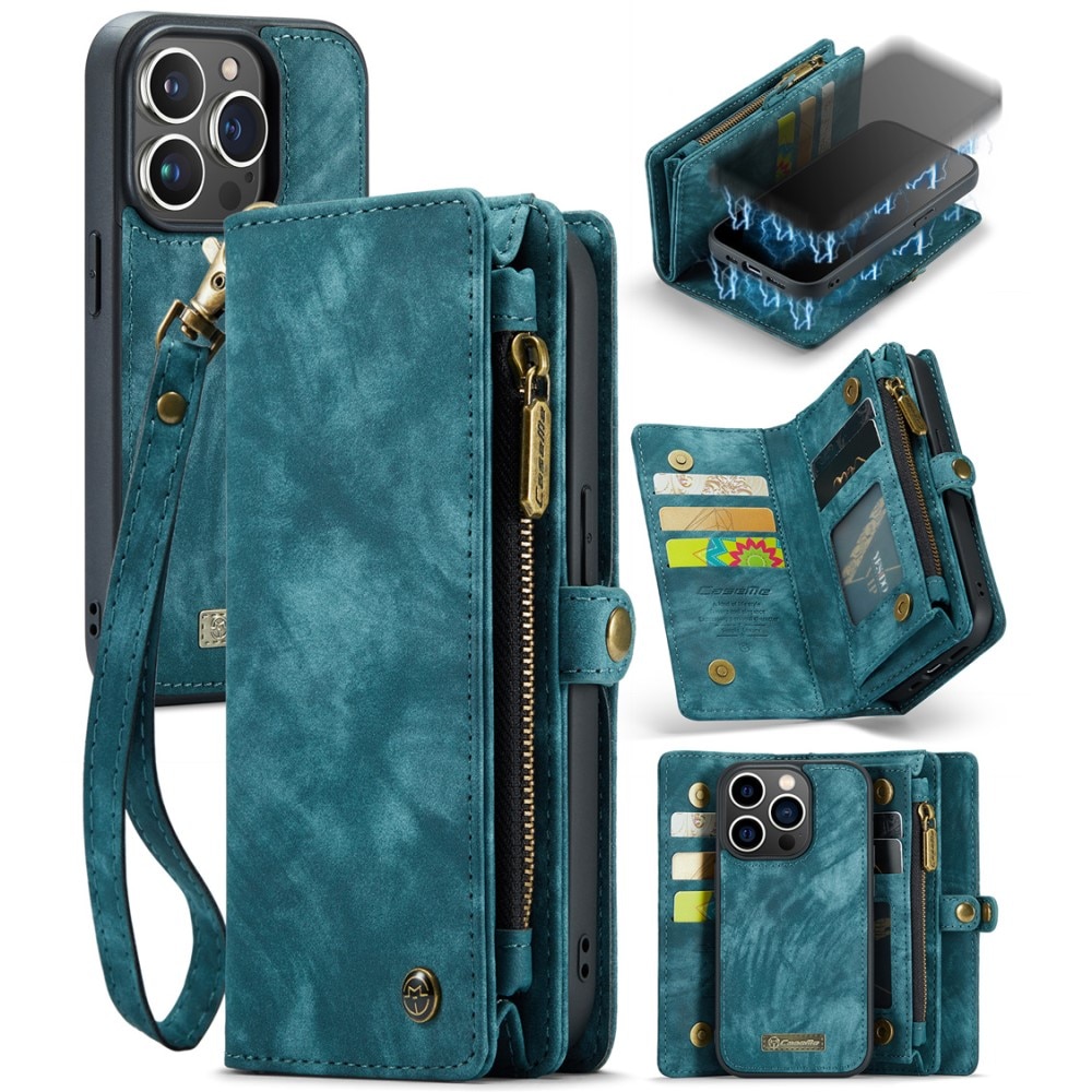 Multi-slot Hoesje iPhone 15 Pro Max blauw