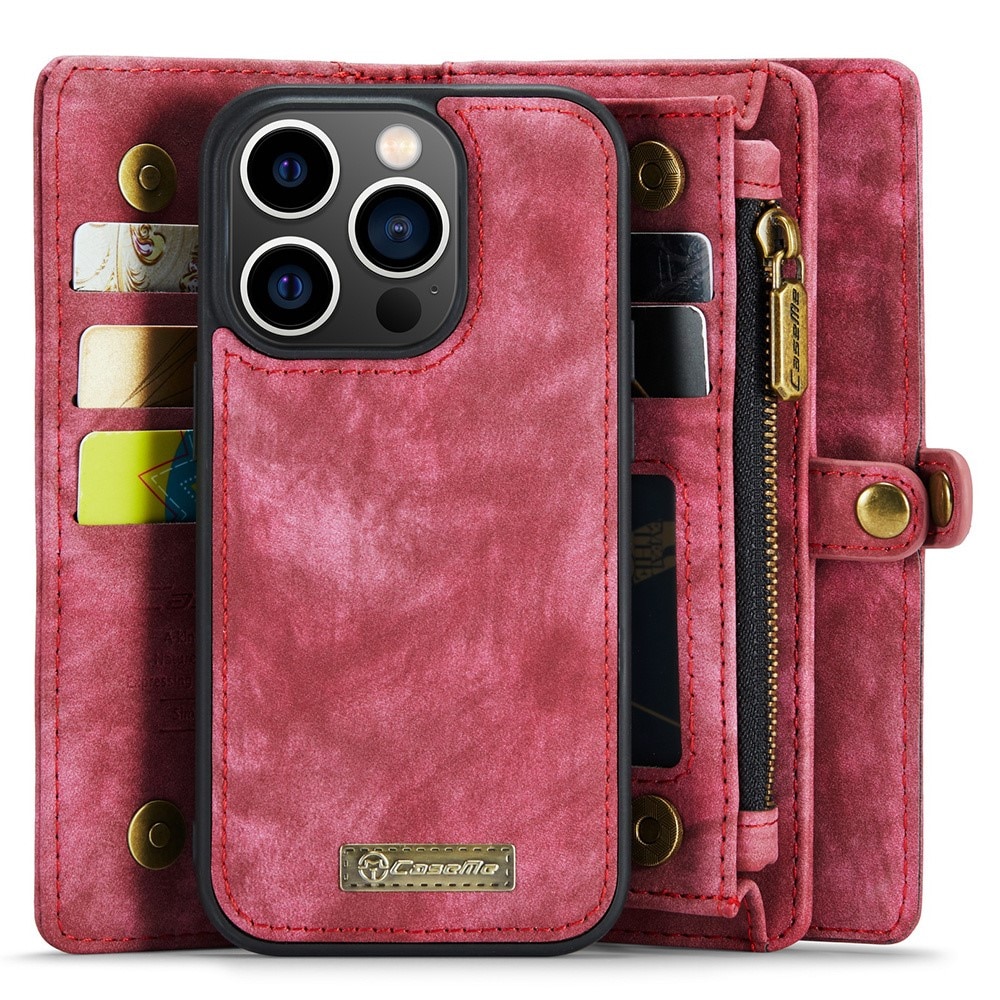 Multi-slot Hoesje iPhone 15 Pro rood