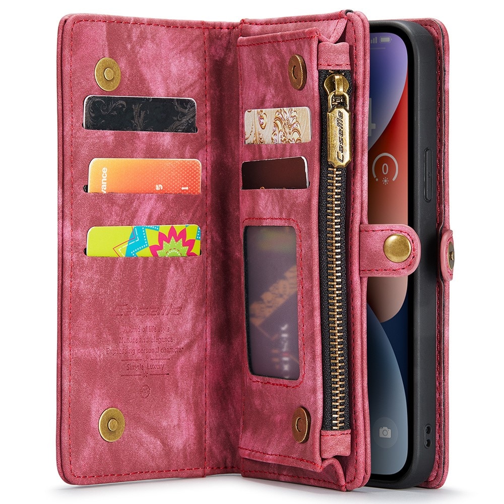 Multi-slot Hoesje iPhone 15 Pro rood