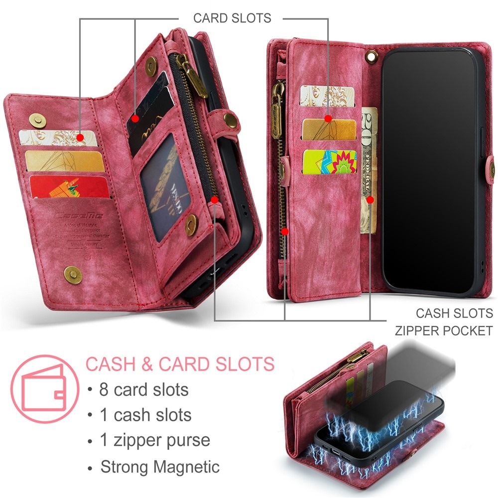 Multi-slot Hoesje iPhone 15 Pro rood