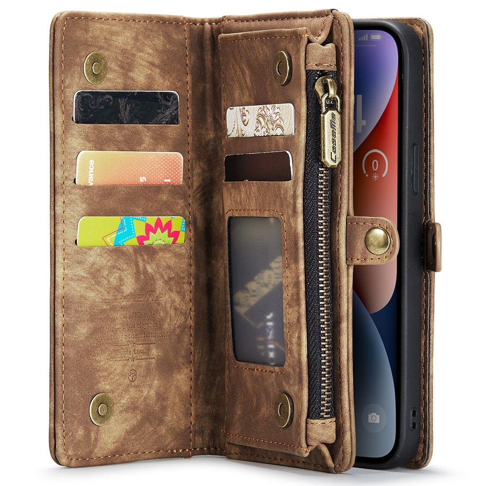 Multi-slot Hoesje iPhone 15 bruin