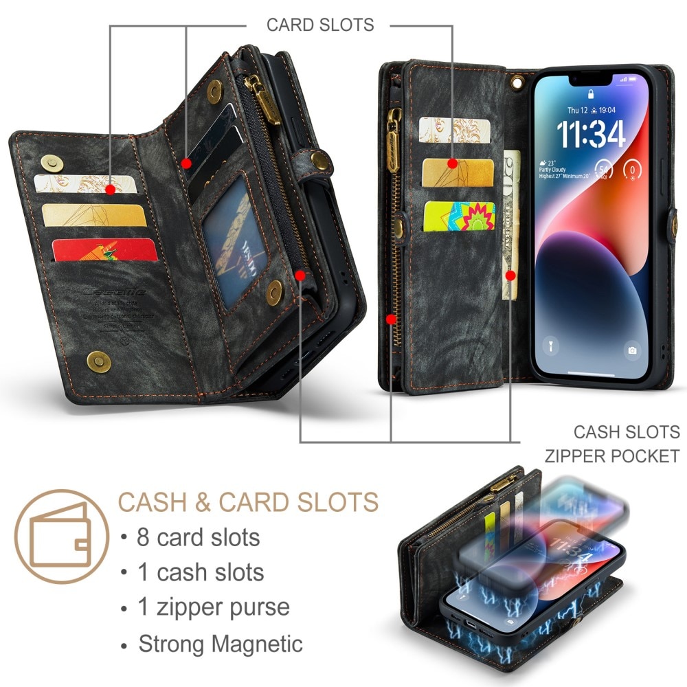 Multi-slot Hoesje iPhone 15 Plus grijs