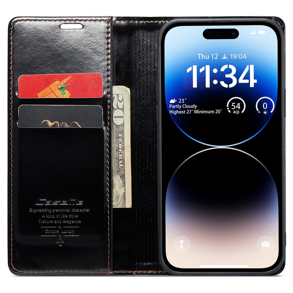 Kunstleren hoesje iPhone 16 Pro zwart