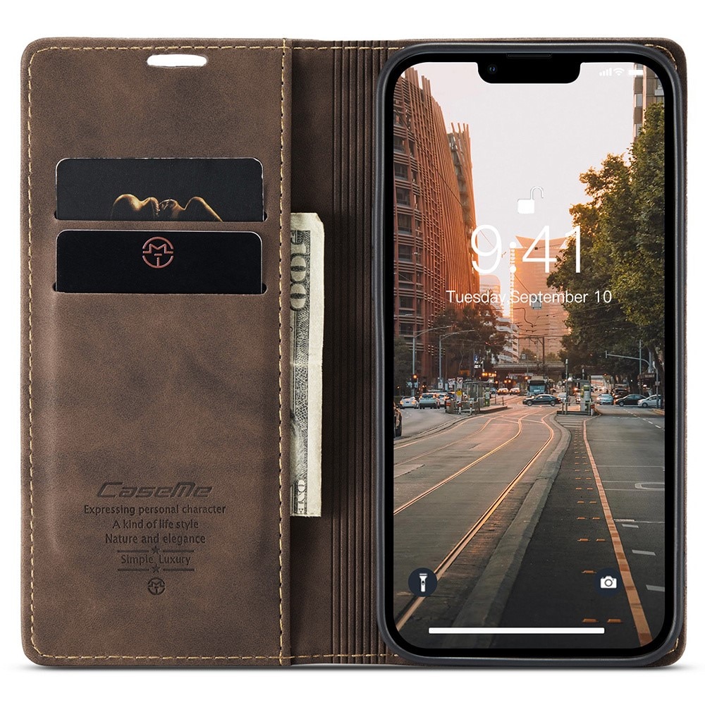 Slim Bookcover Hoesje iPhone 16 Pro Bruin